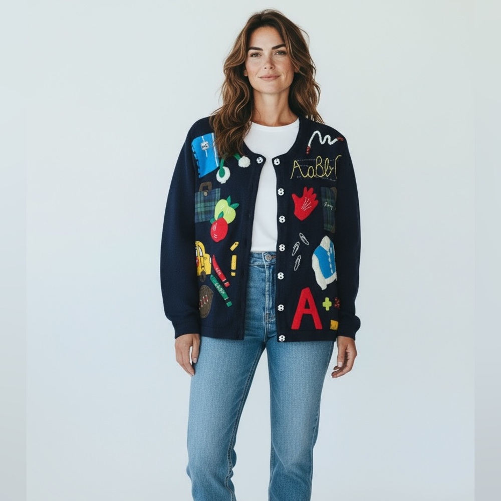 Colorful School Theme Cardigan